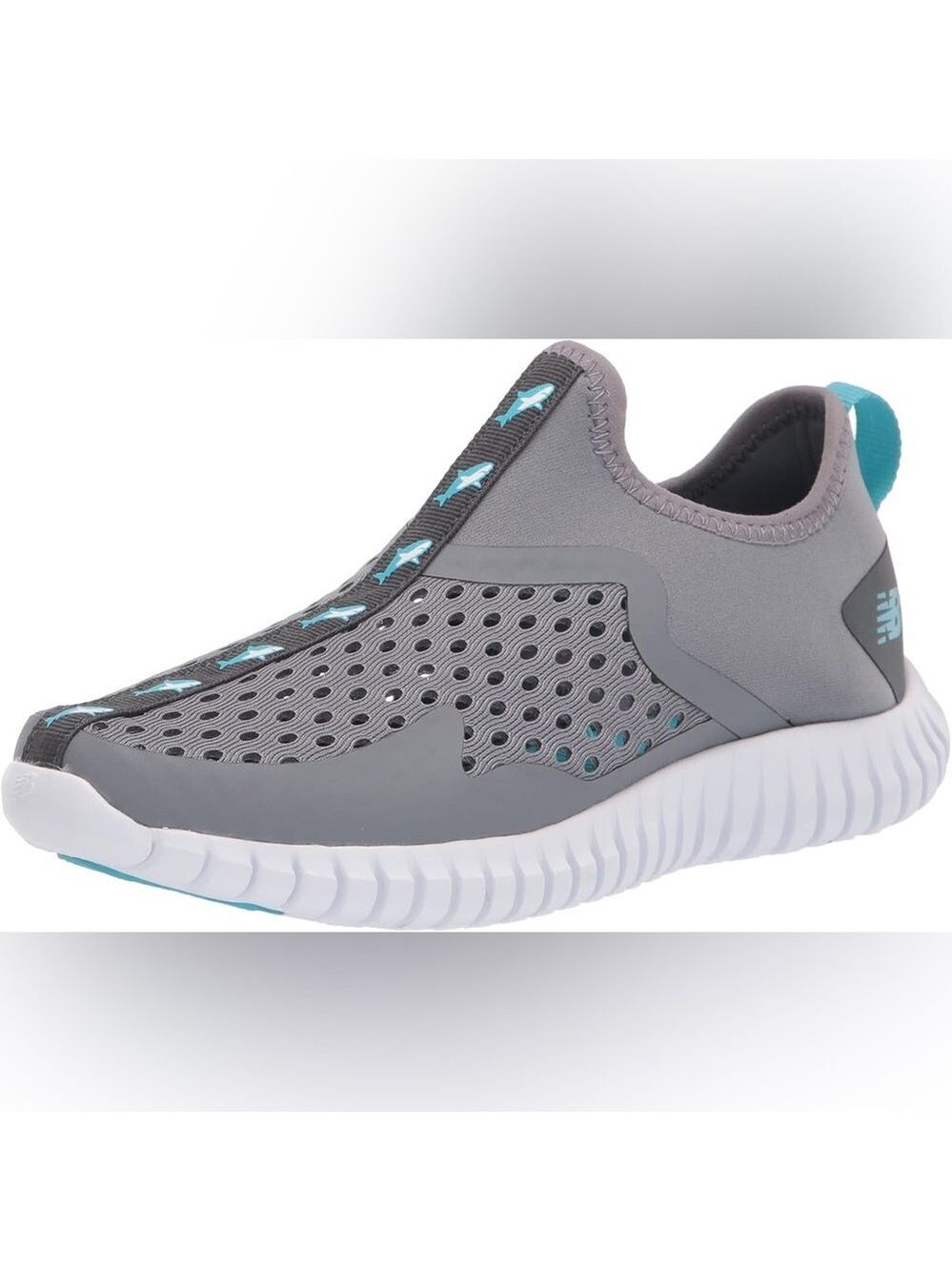 Size 9.5 Toddler New Balance Kids Aqua Shoes Gray with Blue Accents
